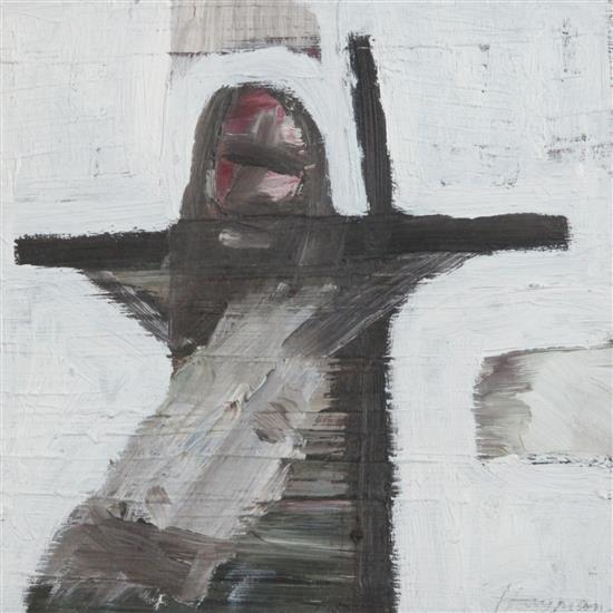 § Patrick Hayman (1915-1988) Crucifixion with pale sky, 1968 6 x 6in.